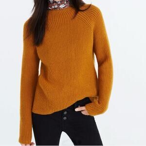 Madewell Oversized Northfield Mock Neck Sweater Golden Harvest Size XXS New